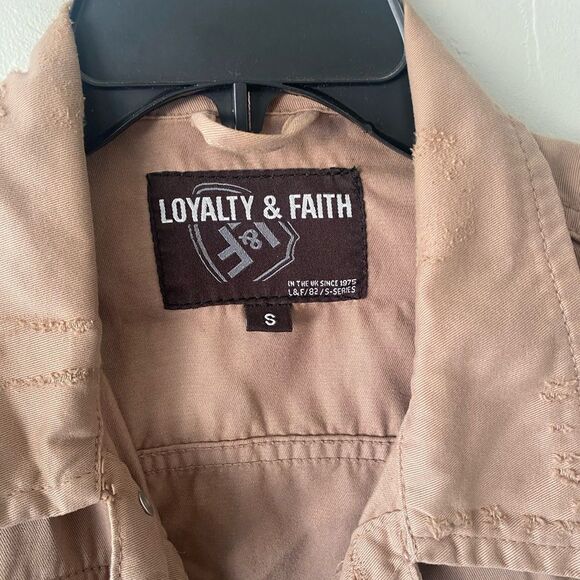 Loyalty & Faith Men tan distressed jacket outerwear - Picture 4 of 8